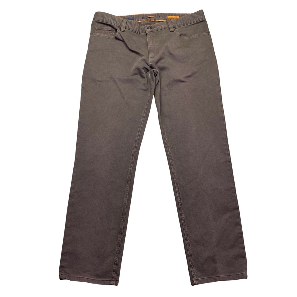 Alberto Pipe Regular Slim Fit Cosy Cotton Brown Pants Mens Sz 34 Grunge Preppy